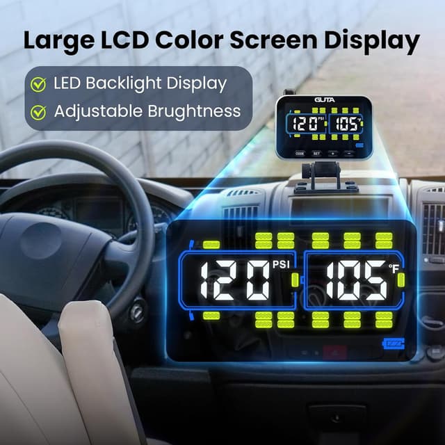 Thumbnail 2 de GUTA Tire Pressure Monitoring System for RV & Trailer 0-188 PSI