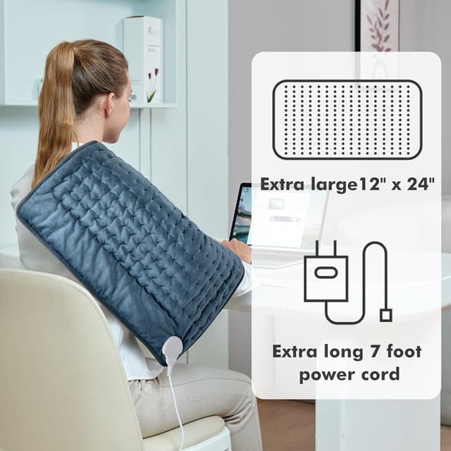 Detalle de Mowend elektrisches Heizkissen (50 x 60 cm) mit Abschaltautomatik und 6 Heizstufen