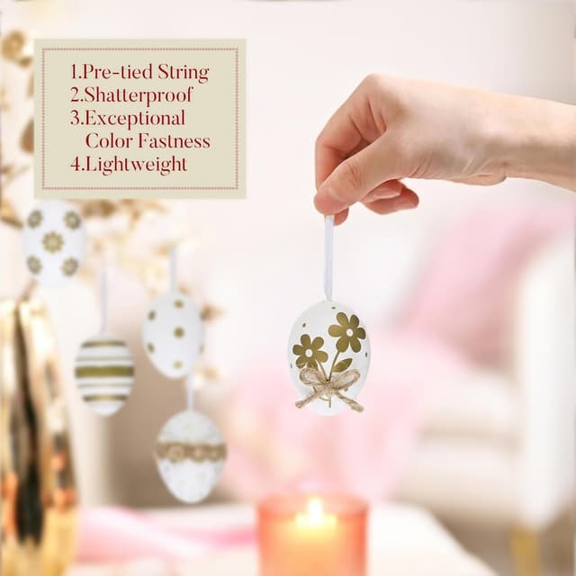 Thumbnail 4 de Valery Madelyn 12er Ostereier Weiß-Gold 🥚