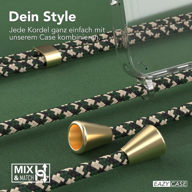 Detalle 2 de EAZY CASE iPhone 16 Pro Handykette, Grün Camouflage