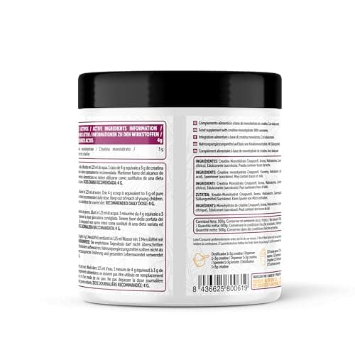 Detalle 2 de FOODELIS Creatina Monohidratada 500 g 🍽