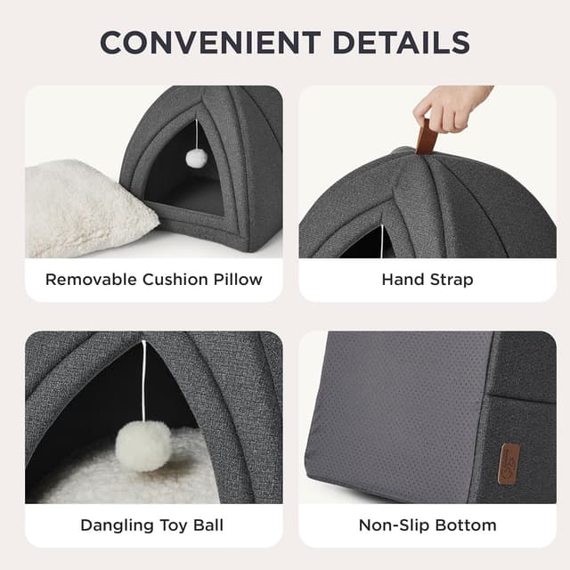 Detalle 2 de BEDSURE Katzenbett 40x40x40 cm 🐾