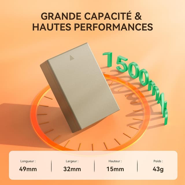 Detalle de AKTTKA LP-E17 1500mAh batteries + chargeur USB-C