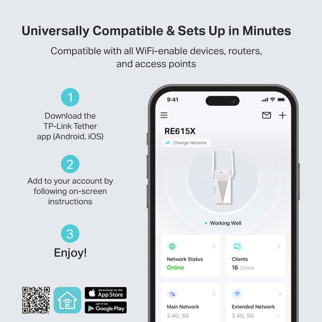 Thumbnail 4 de TP-Link RE615X WiFi 6 Extender 2100 sq ft