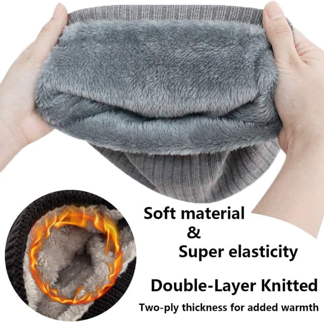 Thumbnail 3 de ehsbuy Fleece Neck Warmer Thermal Snood — Unisex Thick Scarf 🧣