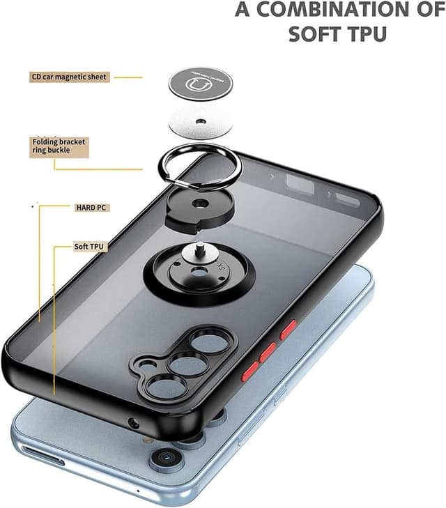 Detalle 1 de Galaxy A17 5G case 9H glass, ring stand