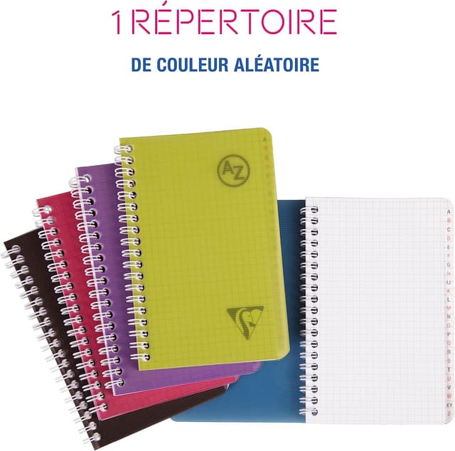 Detalle 2 de Clairefontaine Linicolor Intensive 329235C : répertoire à spirale A-Z, 11x17 cm (100 pages, petits carreaux)
