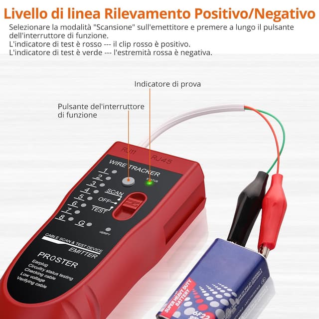 Thumbnail 5 de Proster Tester Cavo RJ45 RJ11 1 kit 📡