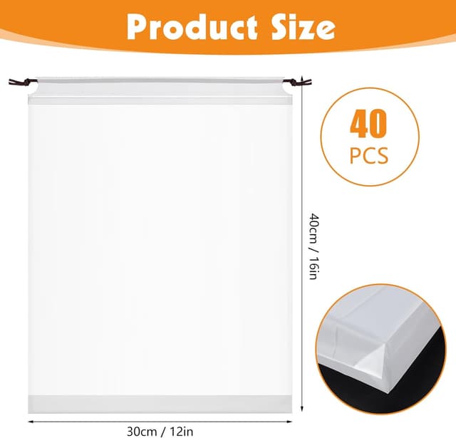 Detalle 2 de Yoosso 40 PCS shoe bags, 40 x 30 cm clear