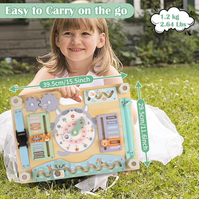 Thumbnail 6 de Smartwo Large Double-Sided Montessori Busy Board (Safari) for Toddlers 2–4