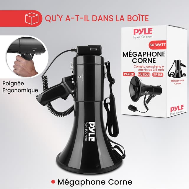 Thumbnail 6 de Pyle Mégaphone Bullhorn 50 Watts 📢