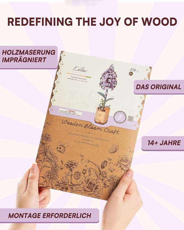 Detalle 1 de ROBOTIME Sakura Holzblumen Puzzle 3D