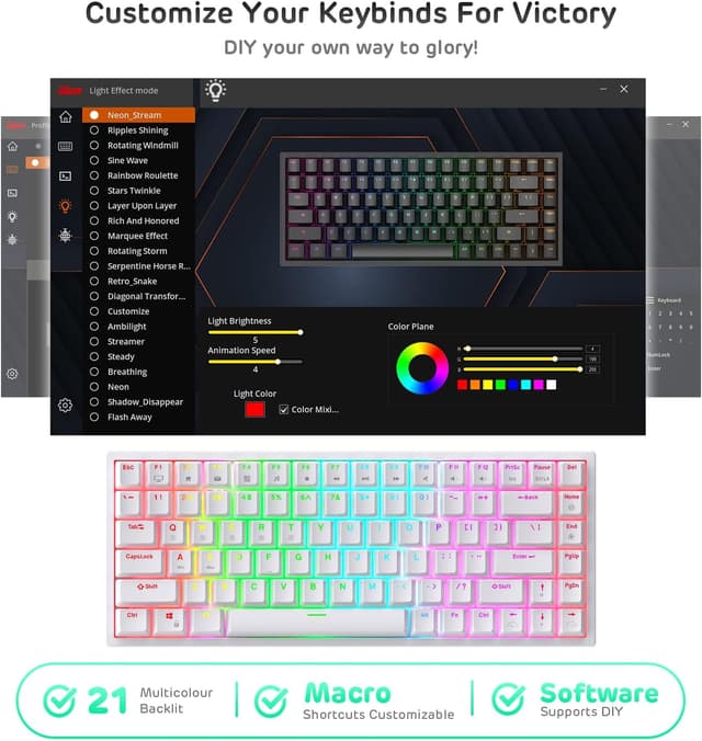Thumbnail 4 de RK ROYAL KLUDGE RK84 Teclado mecánico inalámbrico con RGB