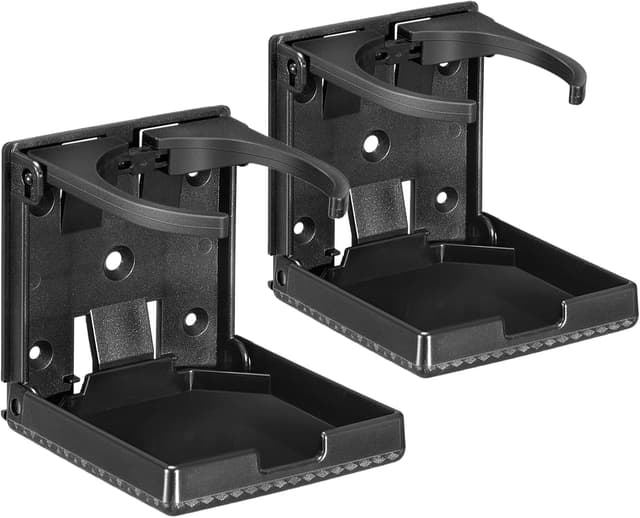 Detalle de Spurtar 2er Set klappbare Getränkehalter für Auto, Wohnmobil & Yacht (für Becher/Dosen/Flaschen bis 100 mm) – schwarz