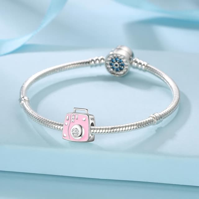 Detalle de FLUFLO Charm Anhänger für Damen aus 925 Sterling Silber mit Zirkonia (für Armband & Halskette, C03)