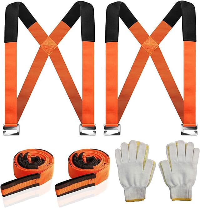 Detalle de Lifting Straps for Movers (ZIZINET) moving lifting straps with anti-slip shoulder harnesses, 2 pcs