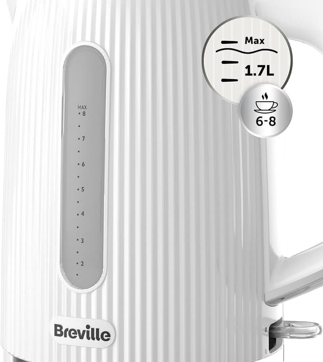 Detalle de Breville Bold White Electric Kettle (VKT257) | 1.7L fast boil kettle with 3kW power