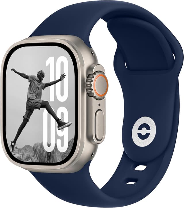 Detalle de DONEGANI SB Bracelet silicone pour Apple Watch Ultra 2 / Series 10-3 (Sport Band bleue, 40/41/42/44/45/46/49 mm) pour Femme et Homme