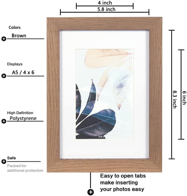 Detalle 2 de Scholar Tree Brown A5 21x14.8cm wooden photo frame