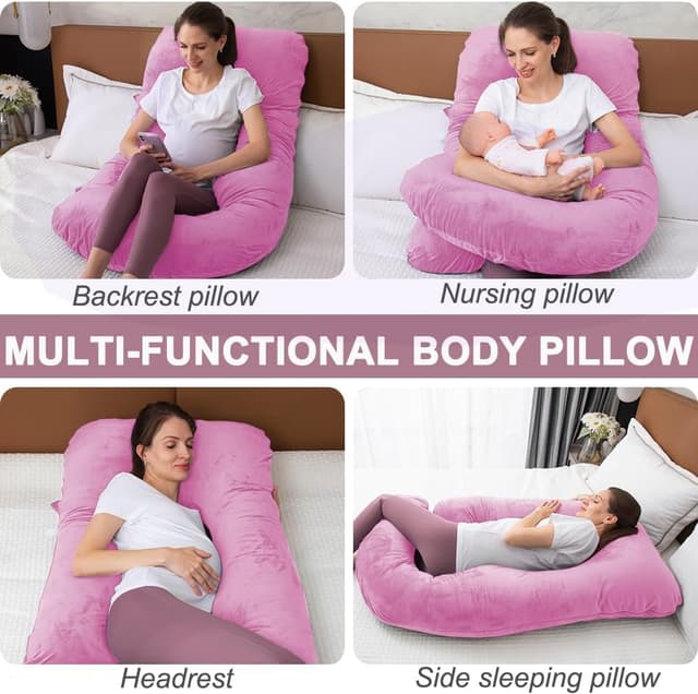 Detalle de TaiBest Schwangerschaftskissen aus geschreddertem Memory-Schaum (U-Form) – Bauchunterstützung für die Schwangerschaft