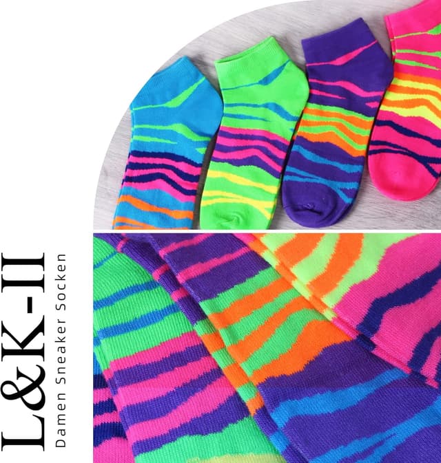 Detalle de Lot de 12 socquettes femme L&K-II chaussettes basses multicolores en coton