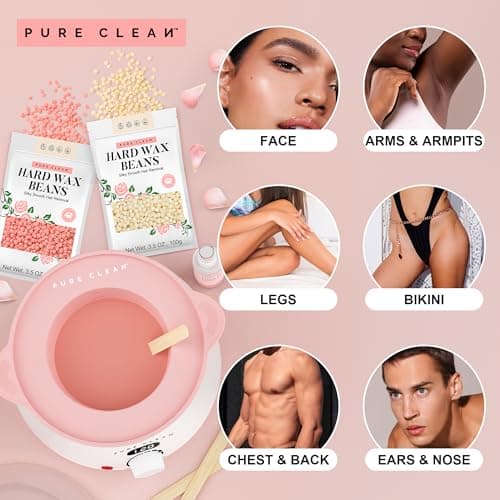 Thumbnail 2 de PURECLEAN Waxing Set – Schnell Aufheizender Digitaler Wax Maschine – 4 Packungen Wachsperlen, Nachwachslotion, Silikonschale – 59 Artikel für alle Haartypen – Gesicht, Brazilian Bikinizone, Körper
PURECLEAN Waxing Set – Schnell Aufheizender Digi…