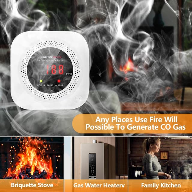 Thumbnail 3 de Protectmeter Portable Carbon Monoxide Detector 2-pack