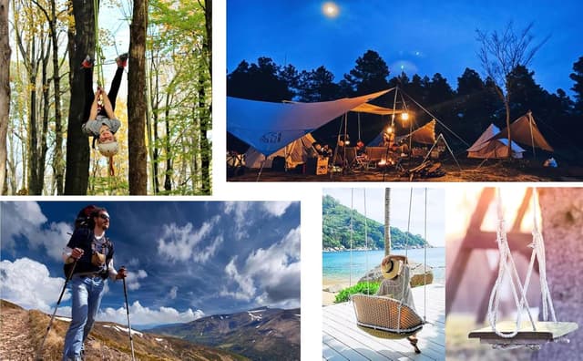 Thumbnail 6 de NorthPada 10 mm x 10 m Static Outdoor Climbing Rope (Nylon/Polyester) – Reflective Orange with Hook