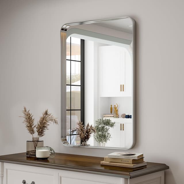 Thumbnail 6 de 36x24 Inch Black Bathroom Mirror with Aluminum Alloy Frame and Explosion-Proof Glass