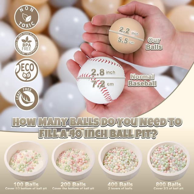 Detalle 2 de GOGOSO BPA-Free Ball Pit Balls for Toddlers (Plastic Play Ball Set, 2.15 in)