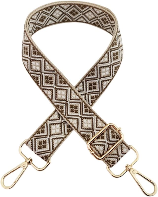 Detalle de Verstellbarer Taschengurt mit Karabiner, 3,8 cm Breite – für Damen Crossbody & Handtaschen (Beige–Saphirblau, 316)