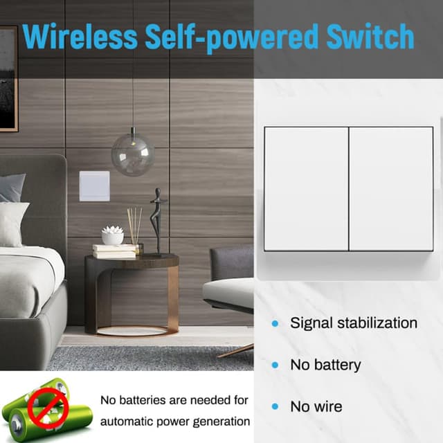 Detalle de Cerhot interruttore radio 230V wireless 2 Gang