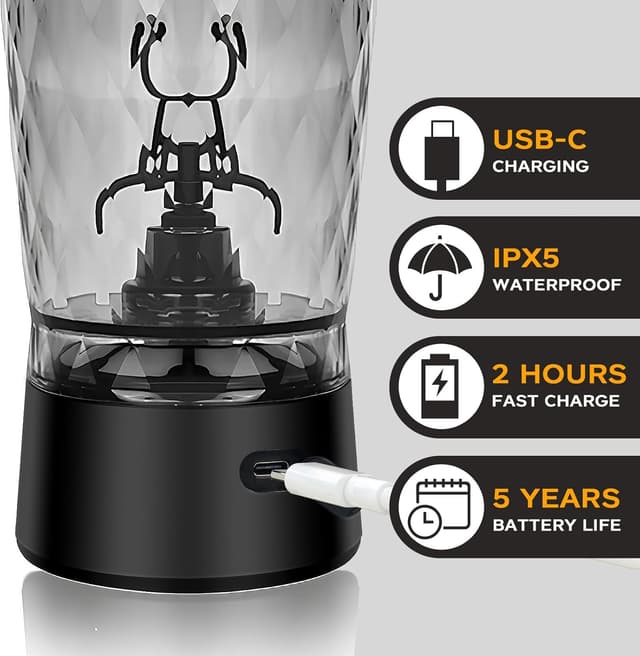 Detalle 2 de Electric Protein Shaker Bottle 550ml 🥤