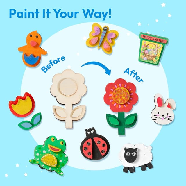 Detalle 2 de JOYIN 12 Wooden Magnet Painting Kit for Kids