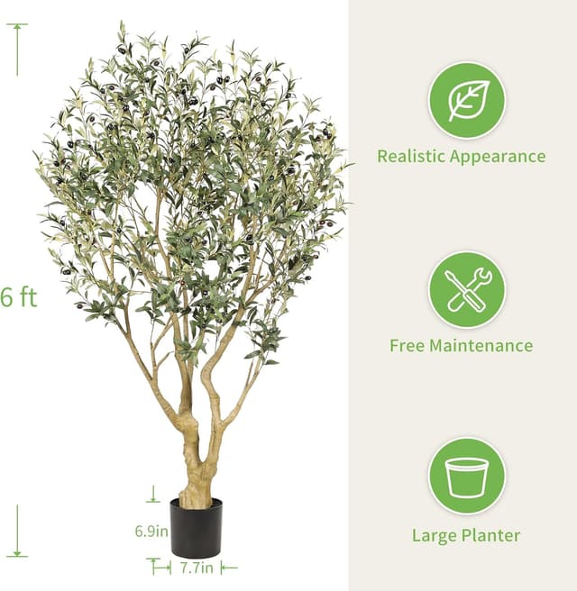 Detalle de REAEAD Realead Faux Olive Tree 6ft