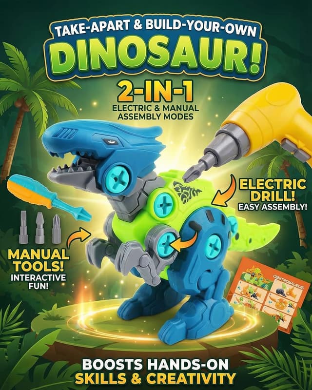 Thumbnail 4 de Jovrun Dinosaur Take-Apart Kit with Drill