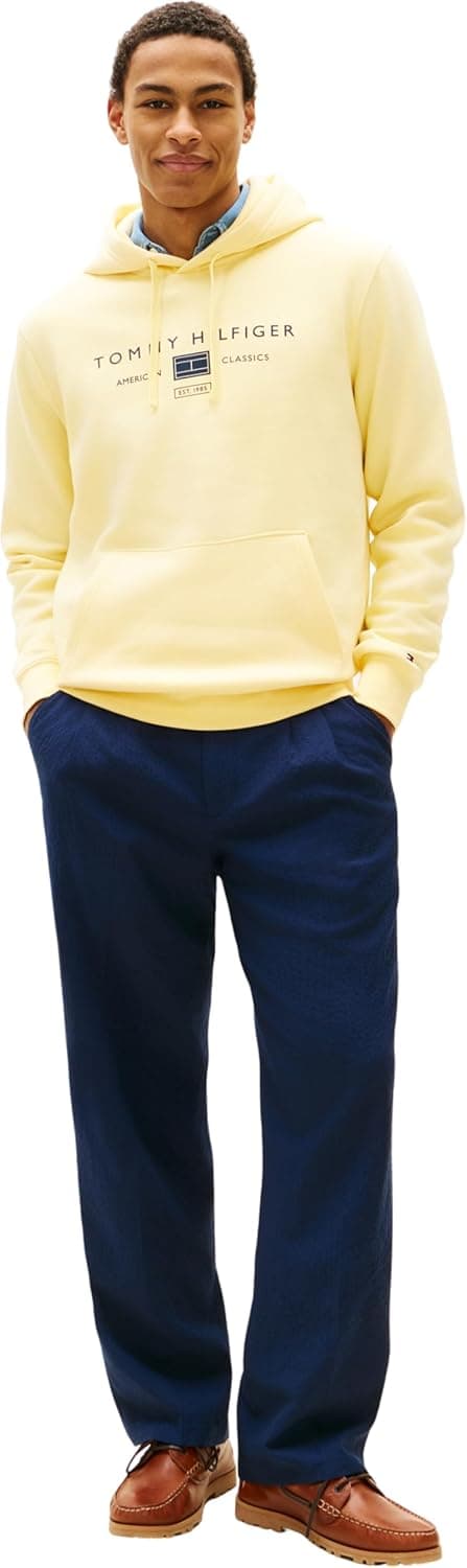 Detalle de Tommy Hilfiger Brand Love TR Mono Stack Hoody con cappuccio da uomo