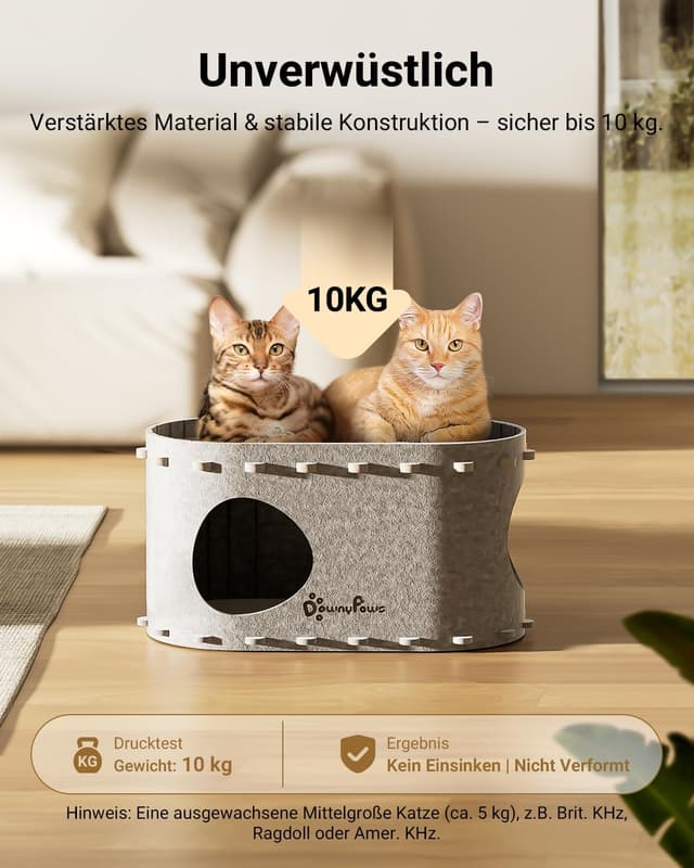 Detalle de DownyPaws Katzenhöhle Filz 58 x 33 cm