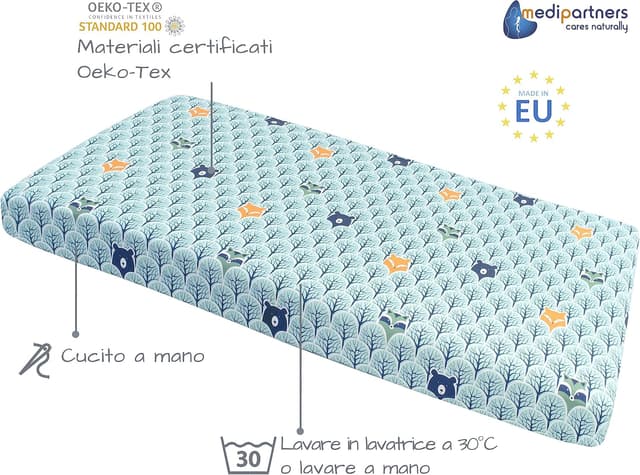 Thumbnail 2 de Medi Partners Lenzuola lettino 60x120 100% cotone 👶