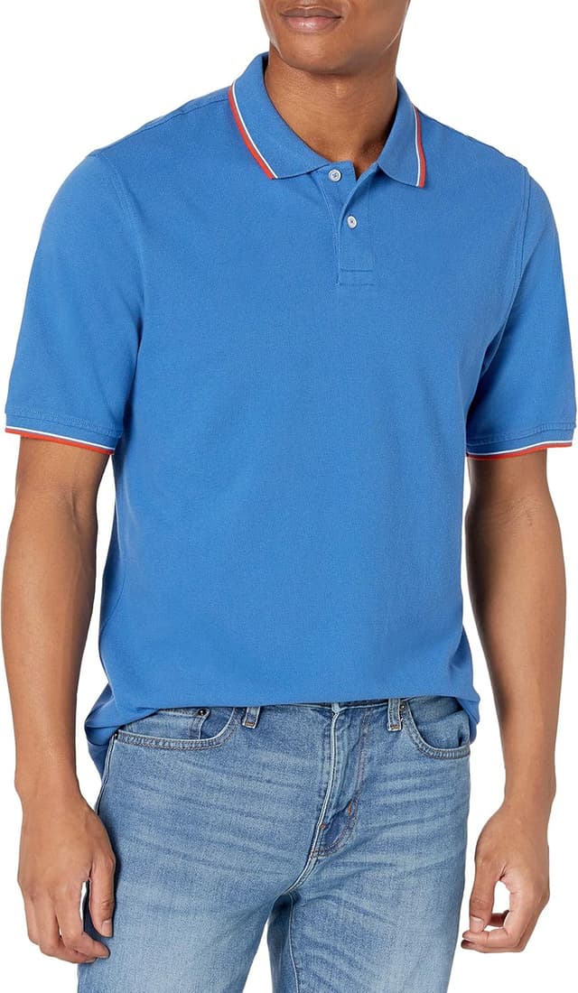 Detalle 2 de Amazon Essentials Homme Polo en piqué de coton à manches courtes (coupe classique, grande taille)