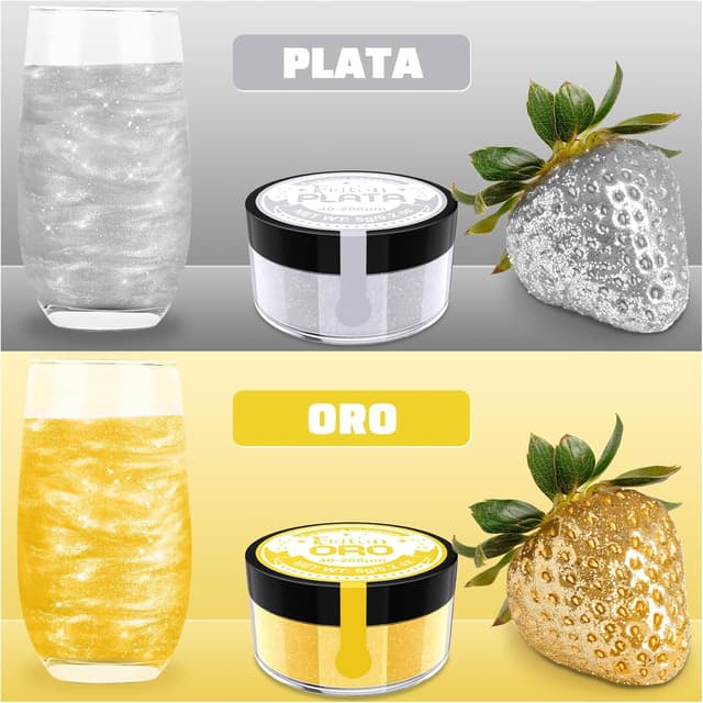 Thumbnail 1 de Fidton Purpurina Comestible Oro y Plata ✨ Para Repostería