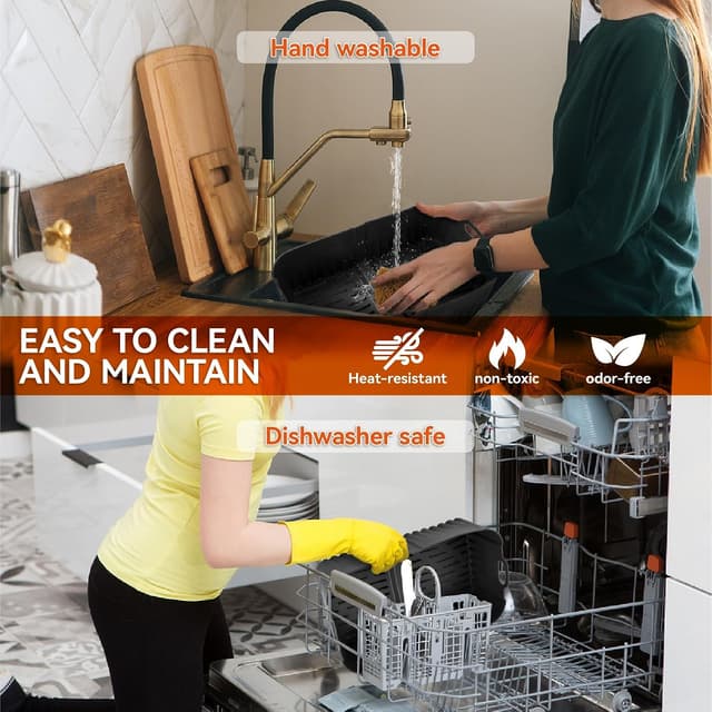 Thumbnail 6 de Silikonform-Heißluftfritteuse-Zubehör für Ninja Foodi Flexdrawer AF500EU/AF500EUCP – 10,4 L + 2×5,2 L Set