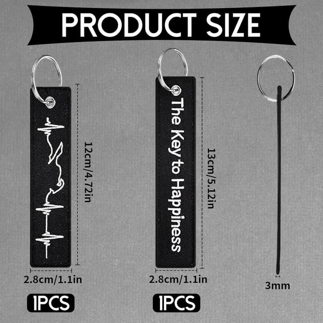 Detalle 2 de ChAusa llaveros bordados 2 piezas personalizados