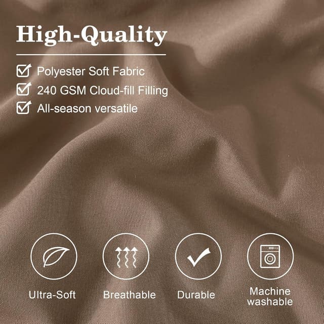 Detalle de Monbix King Size Comforter Set (7 Pieces) in Raw Umber Bed in a Bag