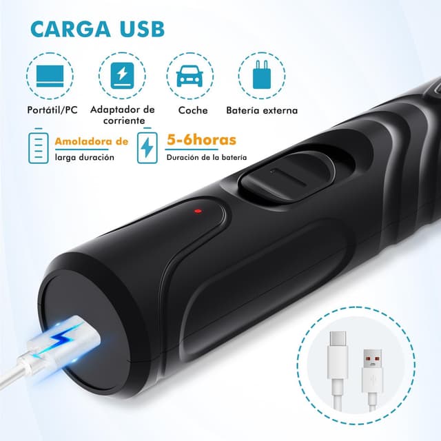 Thumbnail 6 de ETENTOUS Lima Uñas Perro Eléctrica 2 velocidades