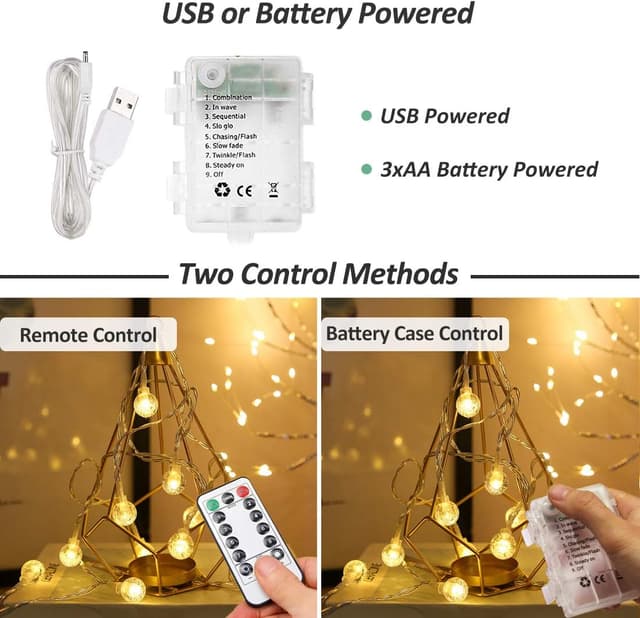 Detalle de Zorela Globe fairy lights 15m 100 LED