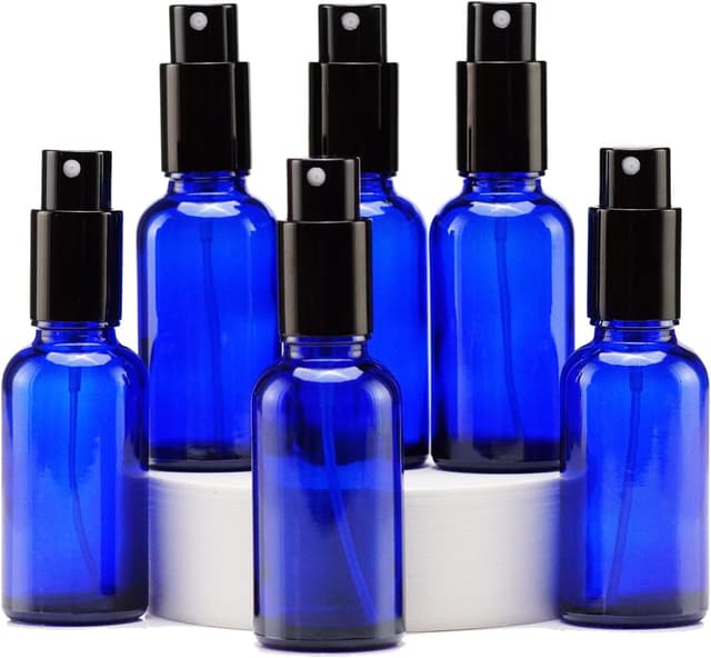 Detalle de YIZHAO set di flaconi spray in vetro da 30 ml blu (6 pezzi) con nebulizzatore e accessori