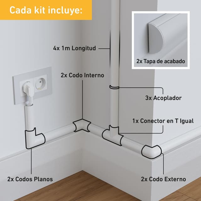 Thumbnail 4 de D-Line Mini 3015KIT001 canaletas PVC 30x15 mm 1 m