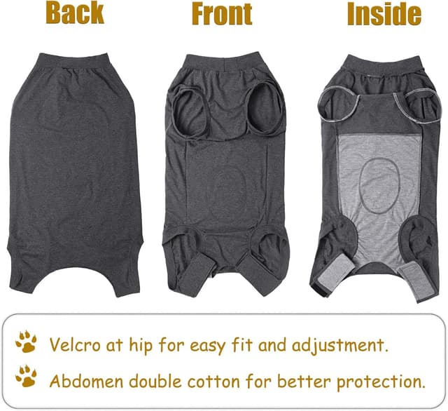 Detalle 2 de Axcimond Dog Surgery Recovery Suit (Medical Pet Shirt) – post-op alternative to a cone, for female & male dogs
