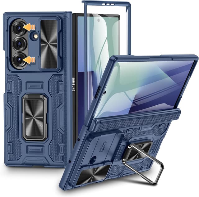 Imagen de VEGO for Samsung Galaxy Z Fold 7 Case (Blue) with Hinge Protection, Slide Camera Cover, 360° Ring Stand & Built-in Screen Protector en OfertitasTOP